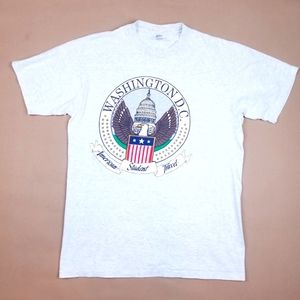 VTG 90's 00's Washington DC American Student Travel Graphic Prints Shirt